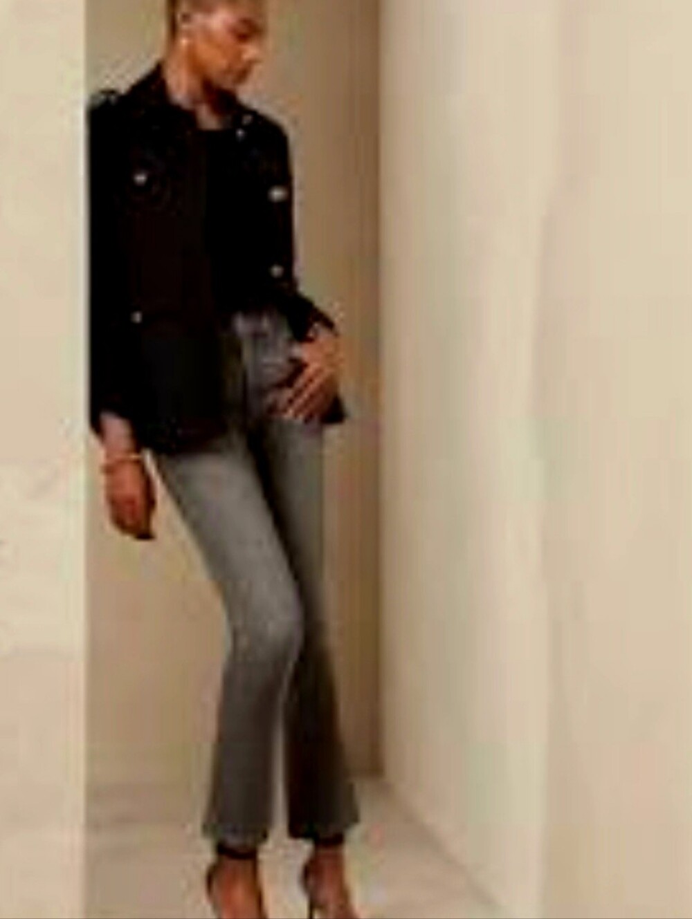 Banana Republic Gray Wide-Leg Jeans